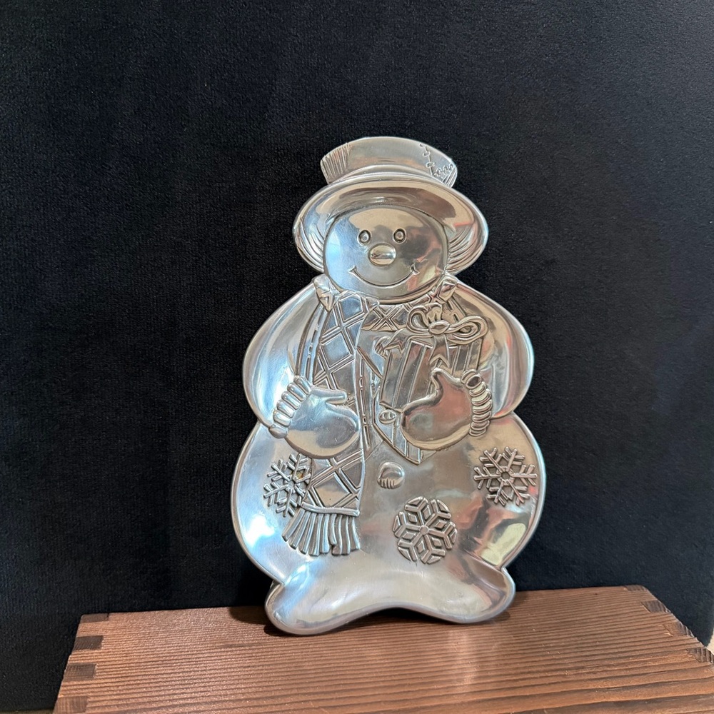 Vintage Silver Snowman Candy Dish